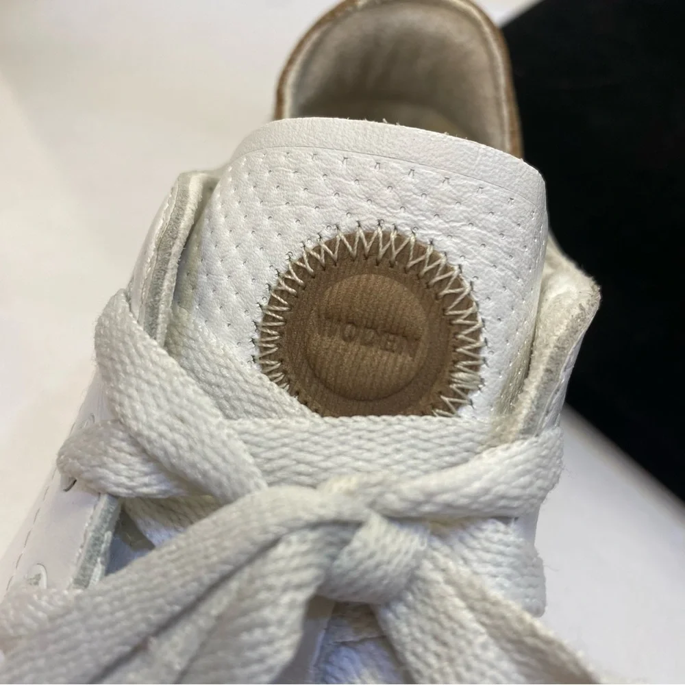 WODEN Leather Low Top Sneakers White Tan EU 36 US 5